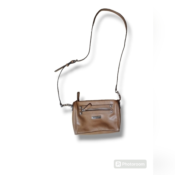 Kenneth Cole New York Handbags - Kenneth Cole Light Brown Faux Leather Crossbody Bag